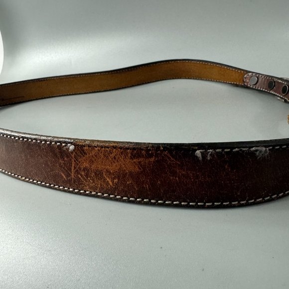 Vintage Chacon Sterling Silver Buckle Leather Belt - Picture 7 of 15